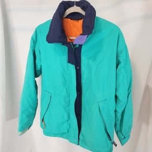 Patagonia Fleece Lined Teal Bomber Ski Performance Jacket Women's 12